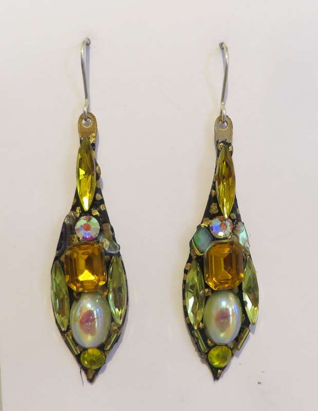 Large yellow drop earrings